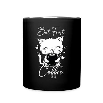 Café De Chat Mais Premier Café Matin Grouch Drôle - Mug uni - noir - Devant