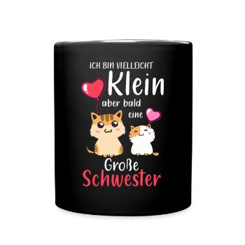 Je suis petite mais je serai bientôt une grande sœur - Mug uni - noir - Devant