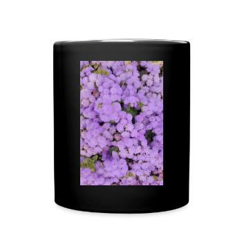 Mer duveteuse de fleurs de pompons - Mug uni - noir - Devant