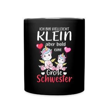Je suis petite mais bientôt une grande sœur - Mug uni - noir - Devant