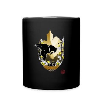 Griffon médiéval et château de Bran - Mug uni - noir - Devant