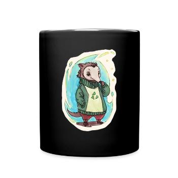 Ours Reycling vert - Mug uni - noir - Devant