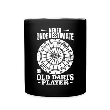 Ne sous-estimez jamais un vieux joueur de fléchettes - Mug uni - noir - Devant