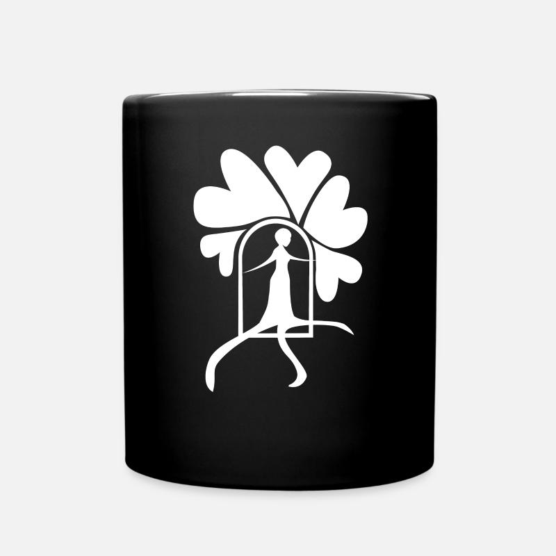 Treten Sie weiß heraus - Tasse einfarbig - Schwarz