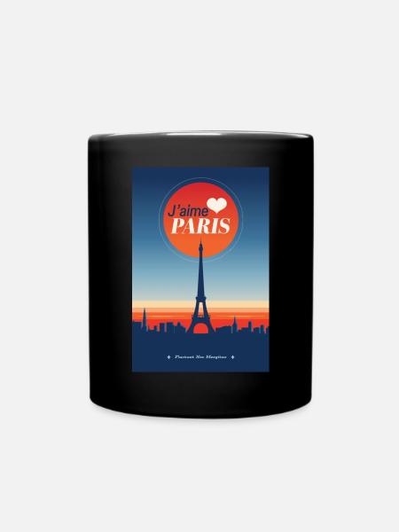 Ich liebe Paris - Tasse einfarbig - Schwarz