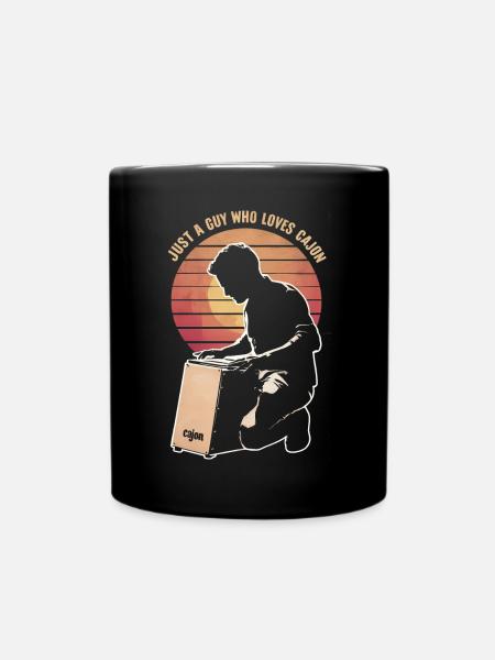 Cajon-Spieler-Geschenk - Tasse einfarbig - Schwarz