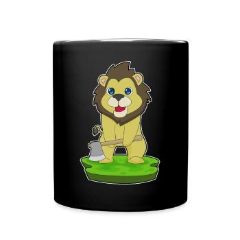 Forêt de la Hache du Lion Bûcheron - Mug uni - noir - Devant