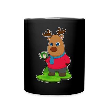 Forfait de Noël renne - Mug uni - noir - Devant