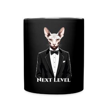 Sphynx Cat Chic Suit Tuxedo Level Gift - Full Colour Mug - black - Front