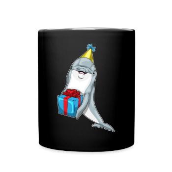 Forfait anniversaire dauphin - Mug uni - noir - Devant