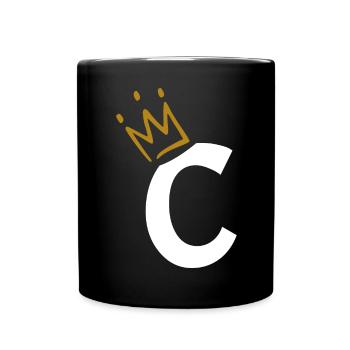 Lettre C - initiale lettre C - Mug uni - noir - Devant