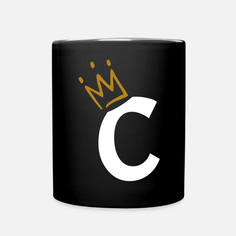 Buchstabe C - Anfangsbuchstabe C - Tasse einfarbig - Schwarz