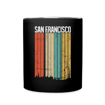 Die Regenbogen-Skyline von San Francisco - Tasse einfarbig - Schwarz - Vorne