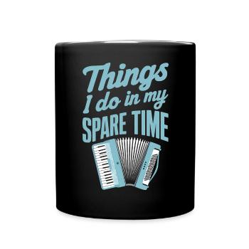 Akkordeon Akkordeonspieler Geschenk - Tasse einfarbig - Schwarz - Vorne