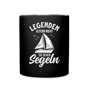Segeln Segelboot Segler Segelsport - Tasse einfarbig - Schwarz - Vorne