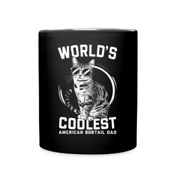 Katze American Bobtail Geschenk - Tasse einfarbig - Schwarz - Vorne