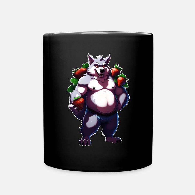 Wolf Erdbeere 1 - Tasse einfarbig - Schwarz