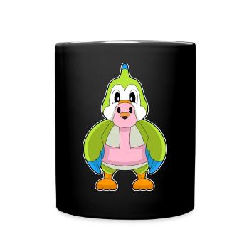 Perroquet flamant rose - Mug uni - noir - Devant