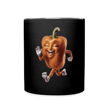 Paprika Geschenk - Tasse einfarbig - Schwarz - Vorne