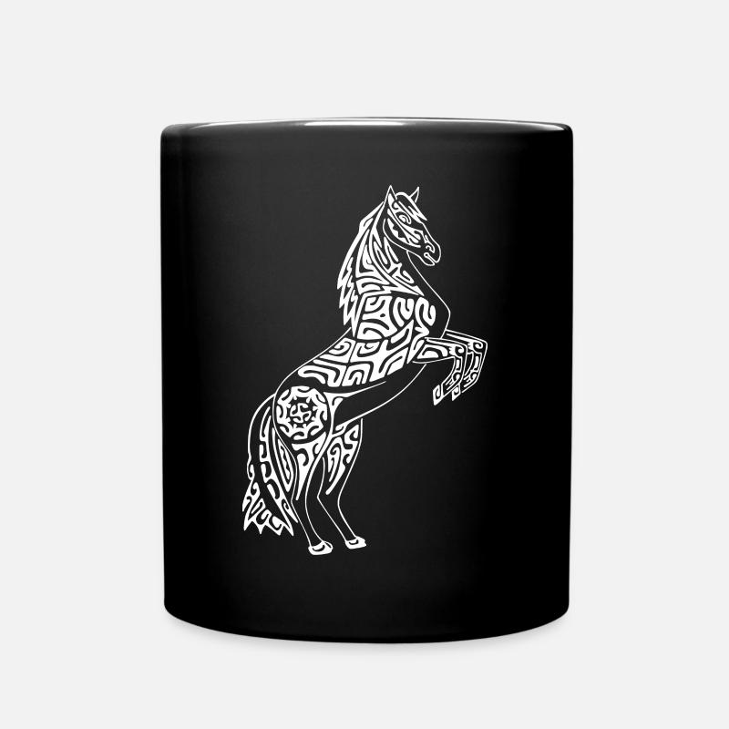 Cheval blanc tatoué - Mug uni - noir