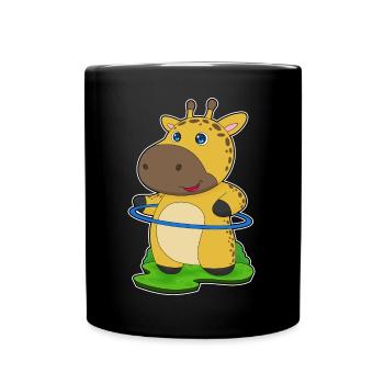 Giraffe Fitness Hoop Workout Gymnastics - Full Colour Mug - black - Front