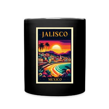 Design de coucher de soleil à Jalisco, au Mexique - Mug uni - noir - Devant