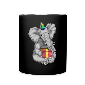 Elephant Birthday Parthut - Full Colour Mug - black - Front