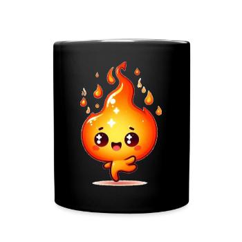 Feuer - Tasse einfarbig - Schwarz - Vorne