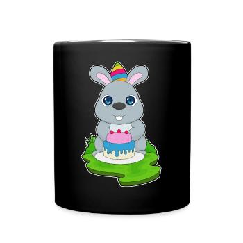 Gâteau d’anniversaire lapin - Mug uni - noir - Devant