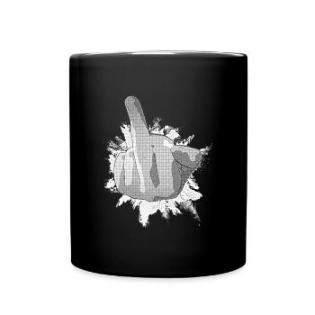 Naughty Hand Sign Graffiti Print - Full Colour Mug - black - Front
