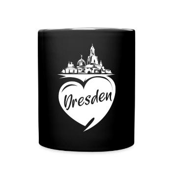 Dresden Liebe Frauenkirche Herz Stadt Symbol Logo - Tasse einfarbig - Schwarz - Vorne