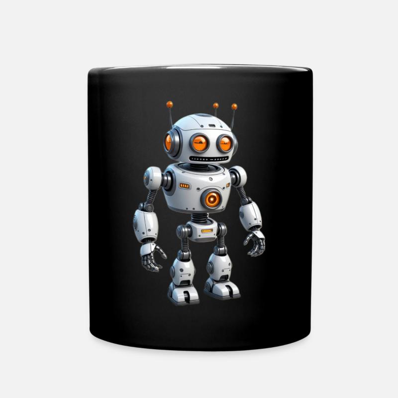 Cartoon Robot - Full Colour Mug - black