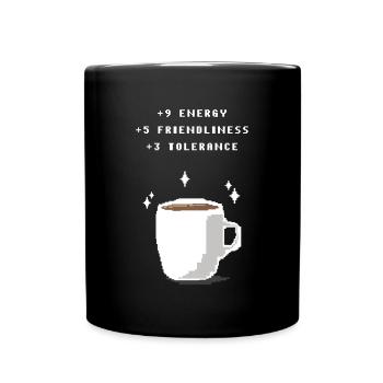 Coffee boost - Tasse einfarbig - Schwarz - Vorne