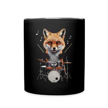 Fuchs Schlagzeug - Tasse einfarbig - Schwarz - Vorne