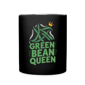 Grüne Bohnen - Tasse einfarbig - Schwarz - Vorne