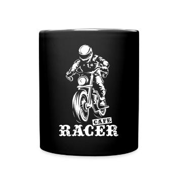 caferacer retro rennfahrer custom Biker Symbol - Tasse einfarbig - Schwarz - Vorne