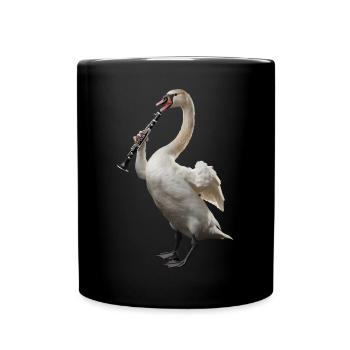Schwan Klarinette - Tasse einfarbig - Schwarz - Vorne