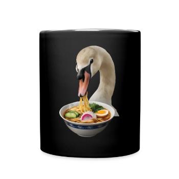 Schwan Ramen - Tasse einfarbig - Schwarz - Vorne
