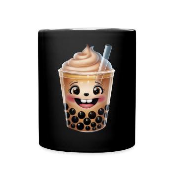 Glücklich Boba - Tasse einfarbig - Schwarz - Vorne