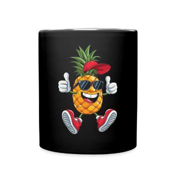 Ananas - Tasse einfarbig - Schwarz - Vorne