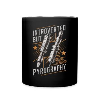 Introverti mais prêt à discuter de pyrogravure - Mug uni - noir - Devant
