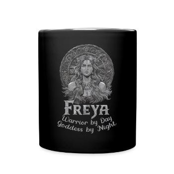 Die komplizierte nordische Göttin Freya ist ein Wikinger - Tasse einfarbig - Schwarz - Vorne