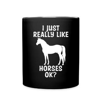 Horse Lover Équitation Chevaux - Mug uni - noir - Devant