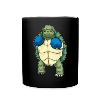 Turtle Boxer Boxing Gloves Boxing - Full Colour Mug - black - Front
