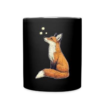 Renard avec des étoiles - Mug uni - noir - Devant