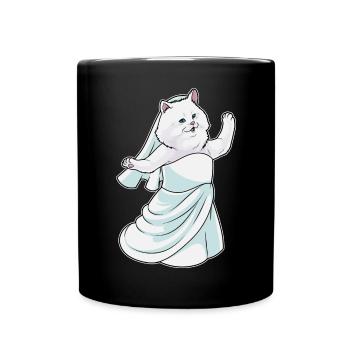 Persian Cat Bridal Wedding Dress Wedding - Full Colour Mug - black - Front