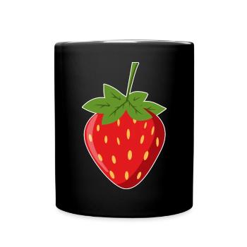 Fraise - Mug uni - noir - Devant