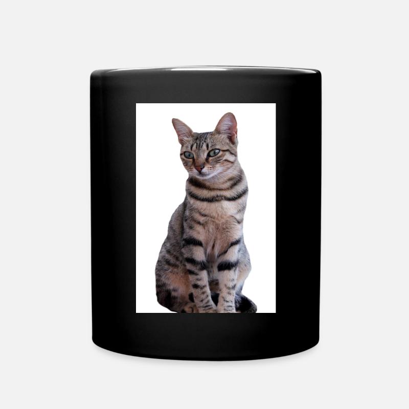 Katze Katze Schwarzes Kätzchen - Tasse einfarbig - Schwarz