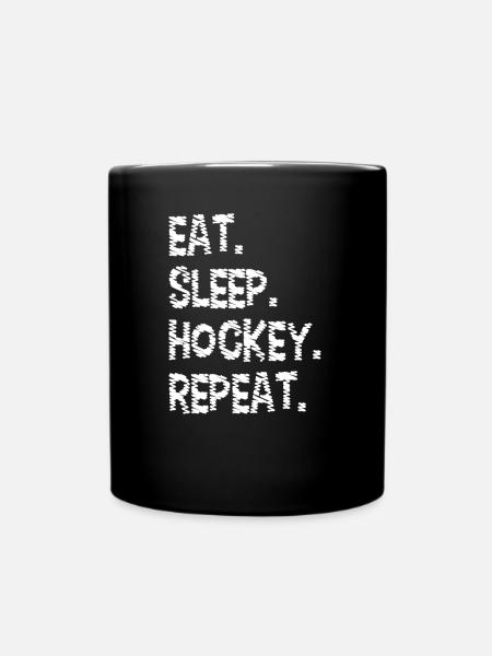 Eat Sleep Hockey Repeat - Full Colour Mug - black