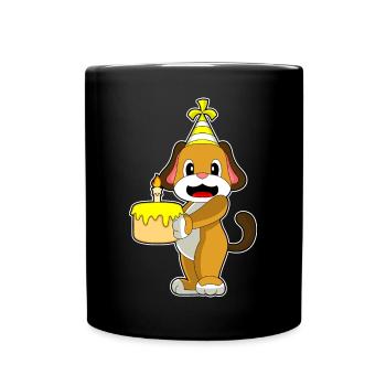 Gâteau d’anniversaire de chien - Mug uni - noir - Devant